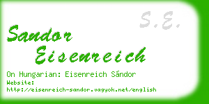 sandor eisenreich business card